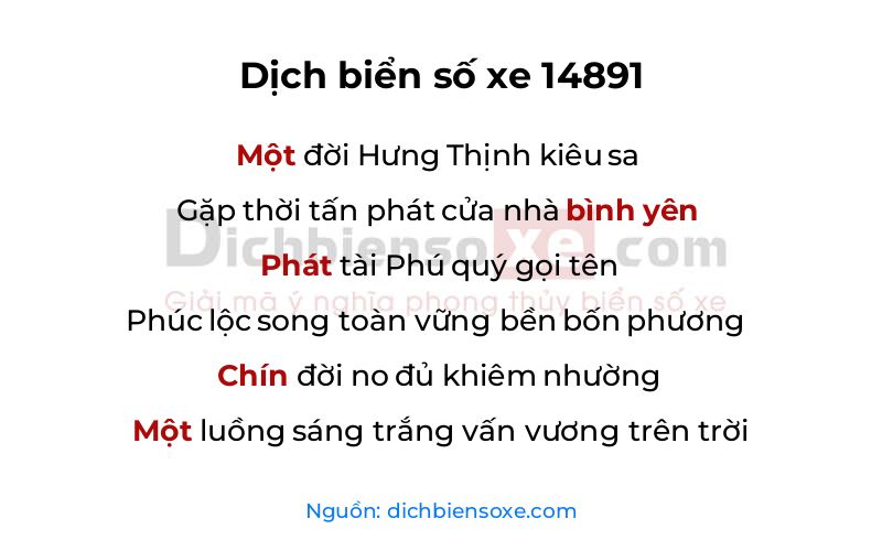 Dịch thơ biển số 14891