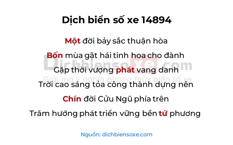 Dịch thơ biển số 14894