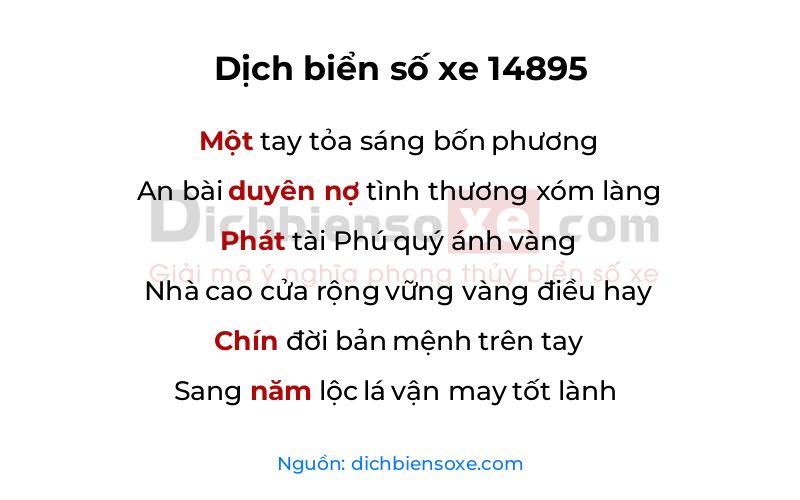 Dịch thơ biển số 14895