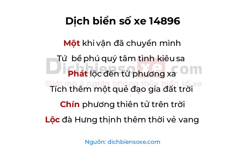 Dịch thơ biển số 14896