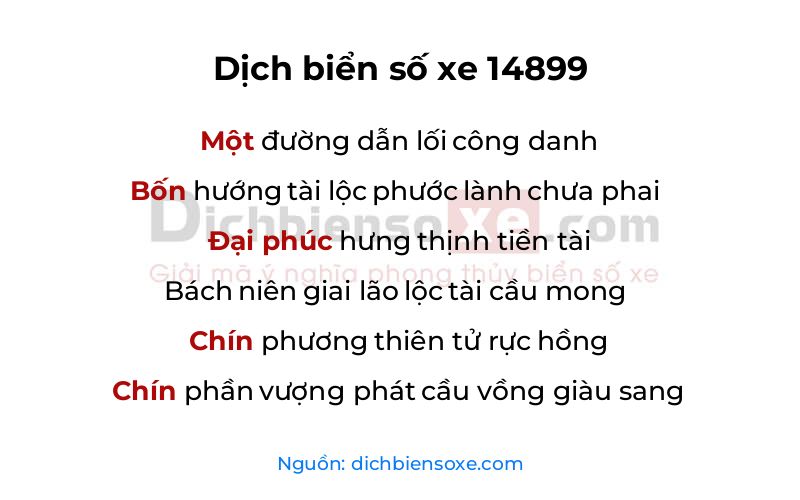 Dịch thơ biển số 14899