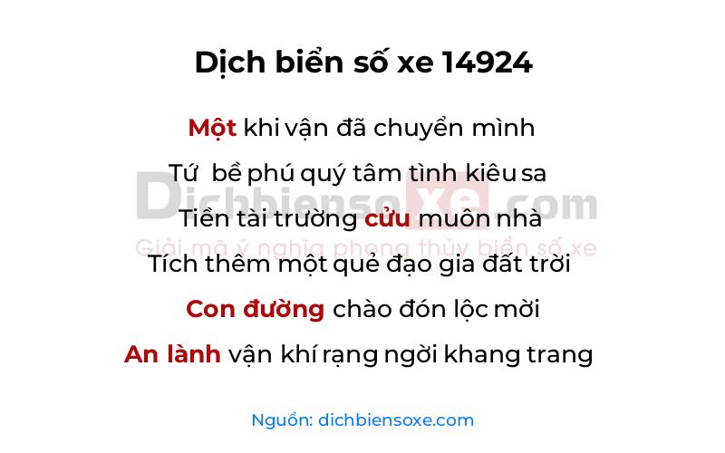 Dịch thơ biển số 14924