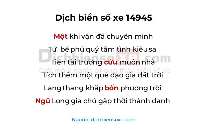Dịch thơ biển số 14945