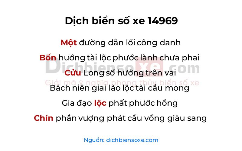 Dịch thơ biển số 14969