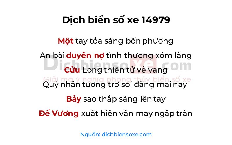 Dịch thơ biển số 14979