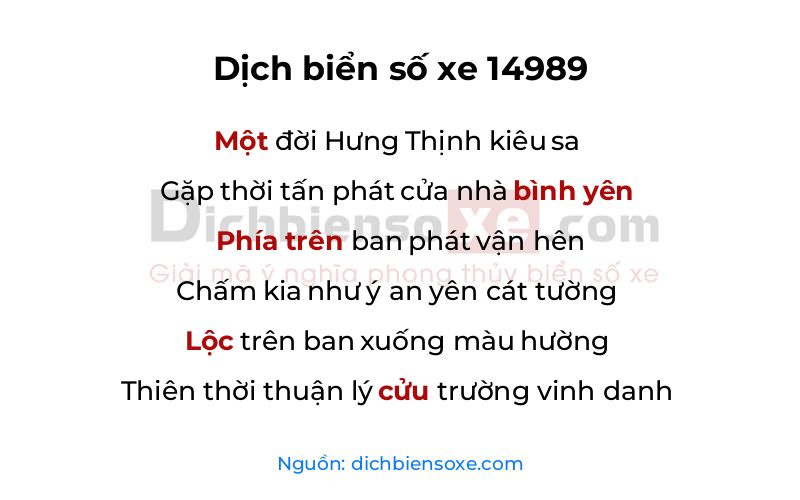 Dịch thơ biển số 14989