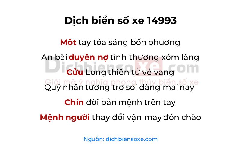 Dịch thơ biển số 14993