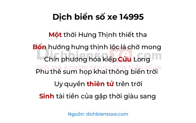 Dịch thơ biển số 14995