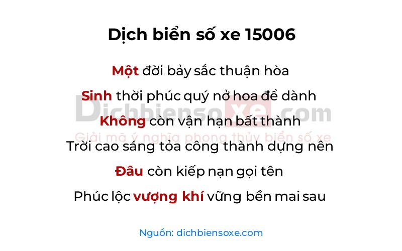 Dịch thơ biển số 15006
