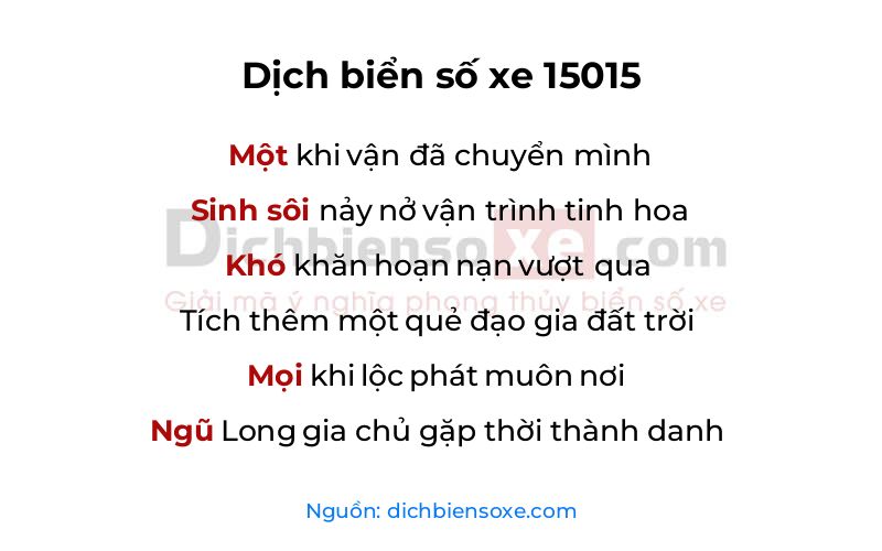 Dịch thơ biển số 15015