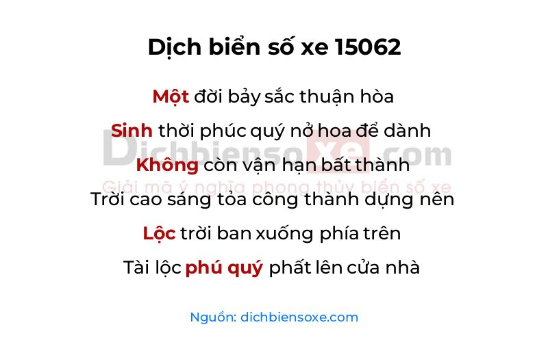 Dịch thơ biển số 15062