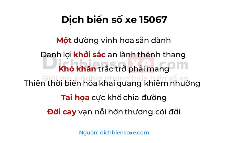 Dịch thơ biển số 15067