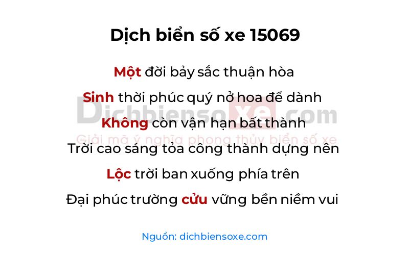 Dịch thơ biển số 15069