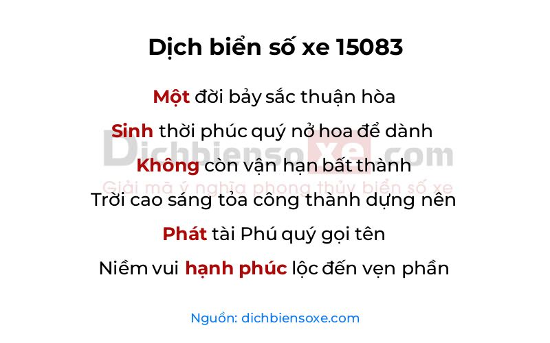 Dịch thơ biển số 15083