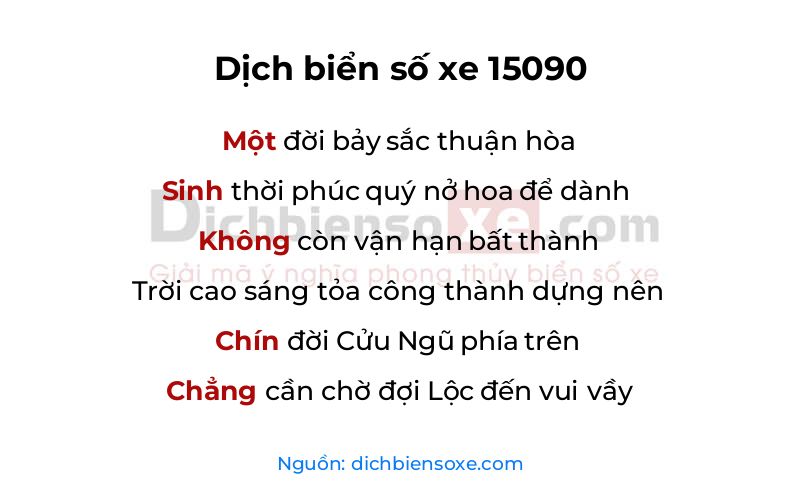 Dịch thơ biển số 15090