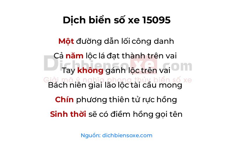 Dịch thơ biển số 15095
