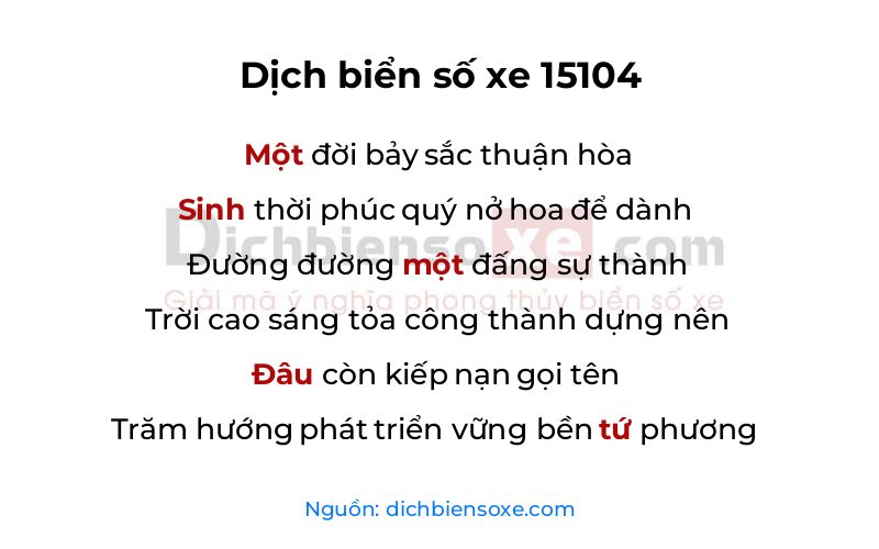 Dịch thơ biển số 15104
