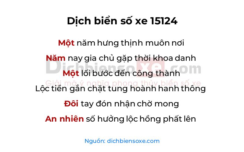 Dịch thơ biển số 15124