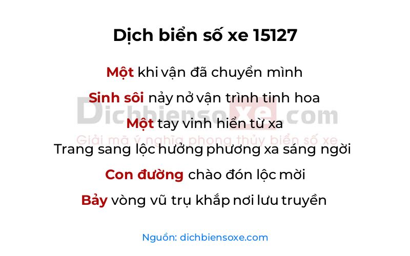 Dịch thơ biển số 15127