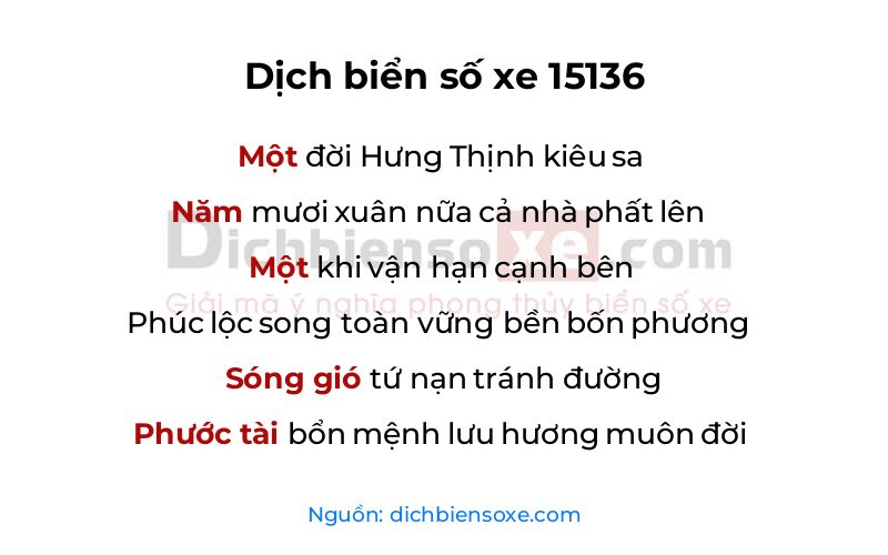 Dịch thơ biển số 15136