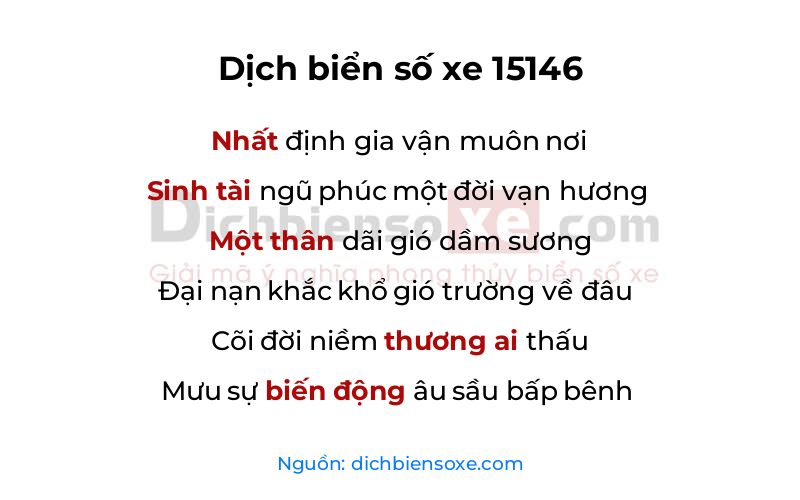 Dịch thơ biển số 15146