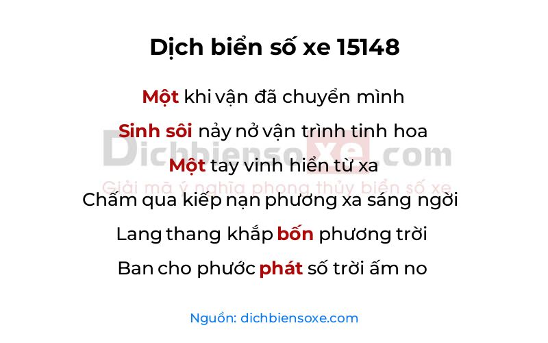 Dịch thơ biển số 15148