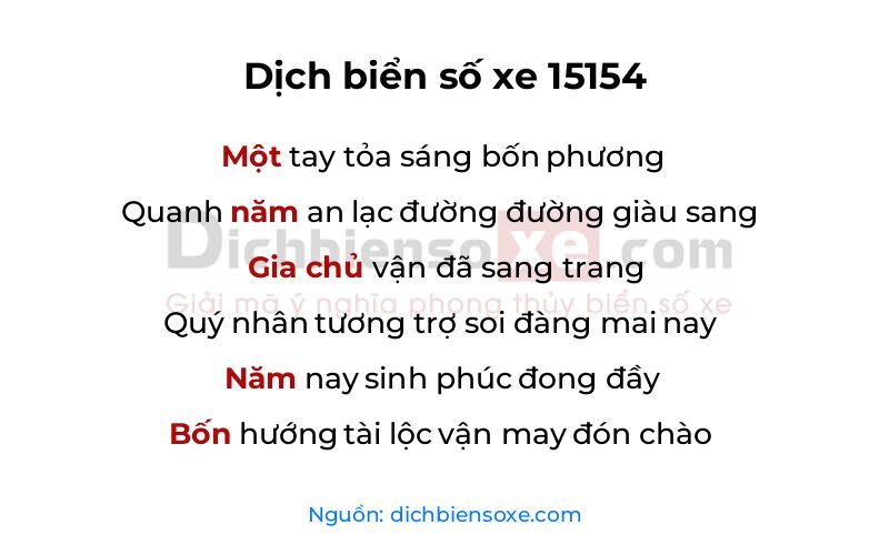 Dịch thơ biển số 15154