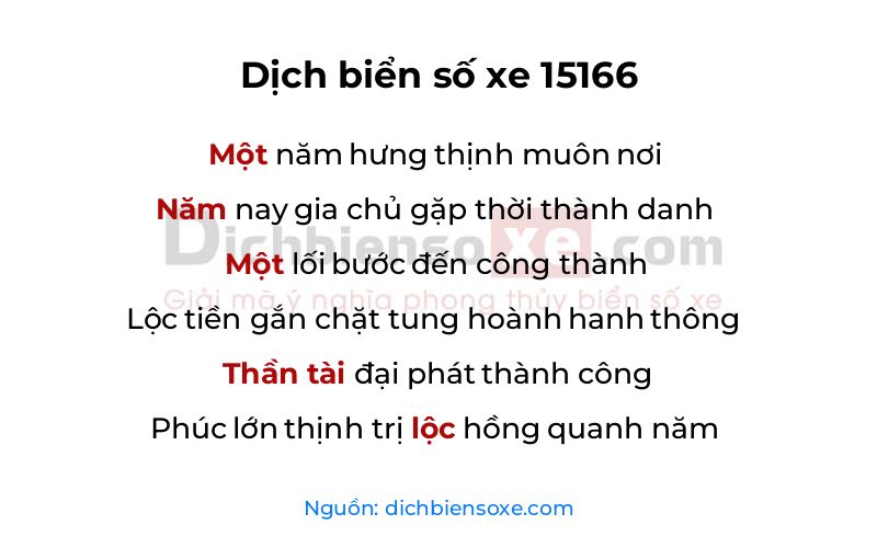 Dịch thơ biển số 15166