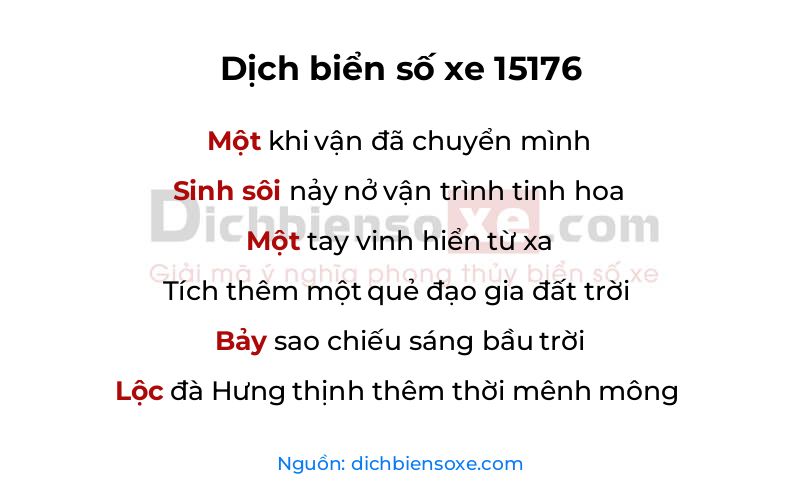 Dịch thơ biển số 15176