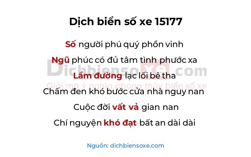 Dịch thơ biển số 15177