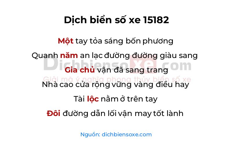 Dịch thơ biển số 15182