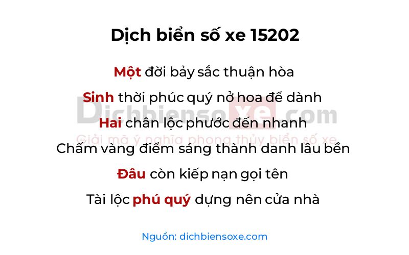 Dịch thơ biển số 15202