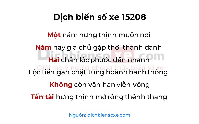 Dịch thơ biển số 15208