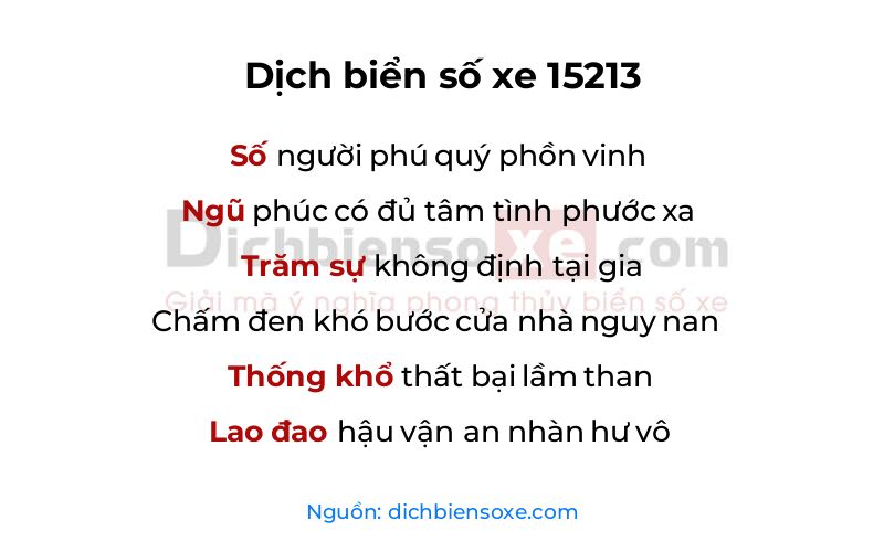 Dịch thơ biển số 15213
