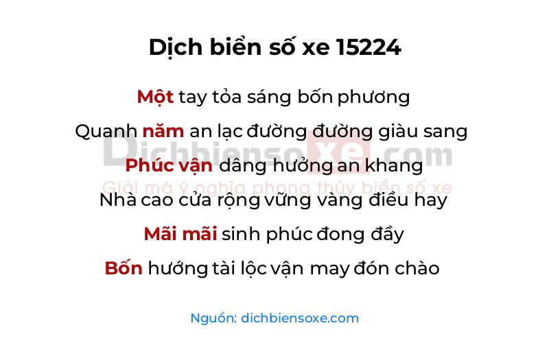 Dịch thơ biển số 15224