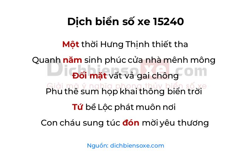 Dịch thơ biển số 15240