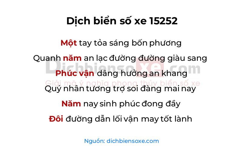 Dịch thơ biển số 15252