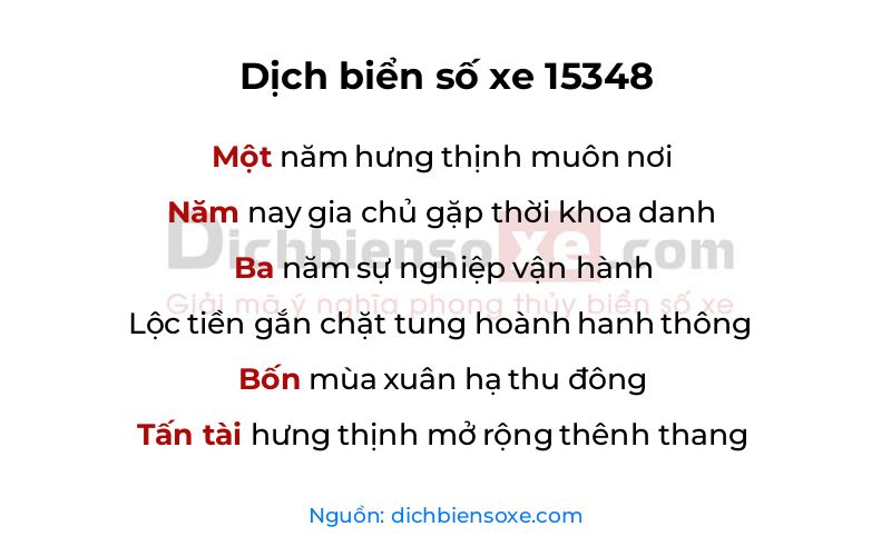 Dịch thơ biển số 15348