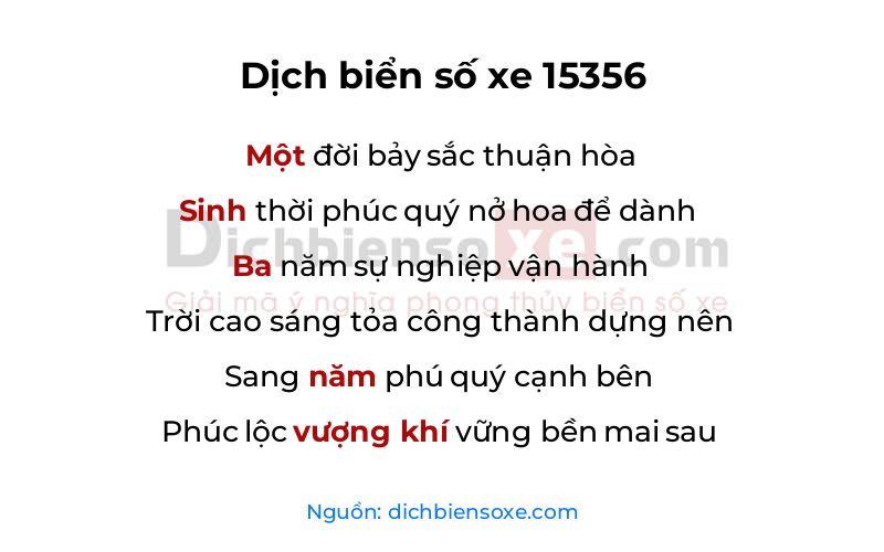 Dịch thơ biển số 15356