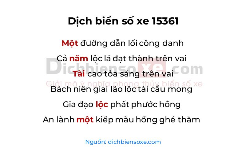Dịch thơ biển số 15361