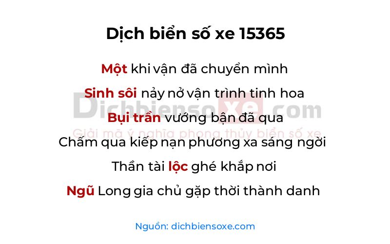 Dịch thơ biển số 15365