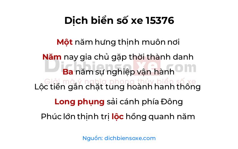 Dịch thơ biển số 15376
