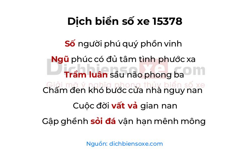 Dịch thơ biển số 15378