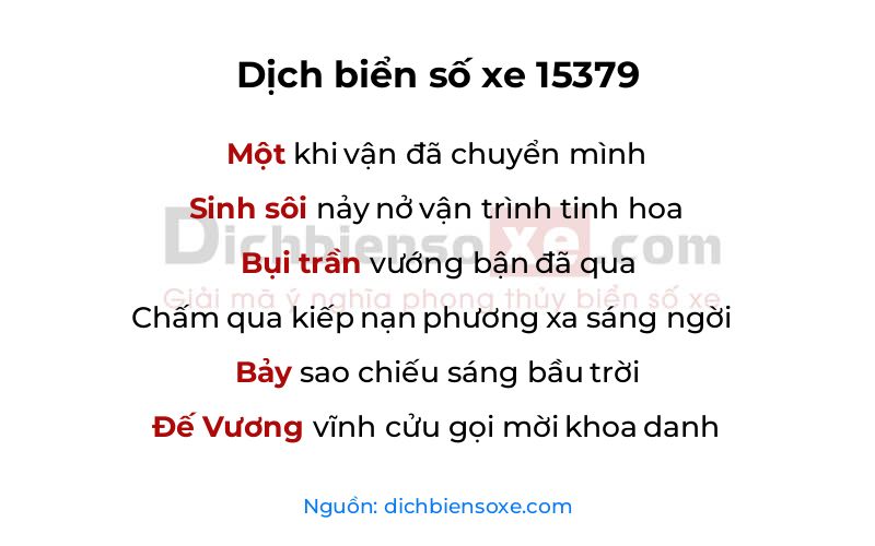 Dịch thơ biển số 15379