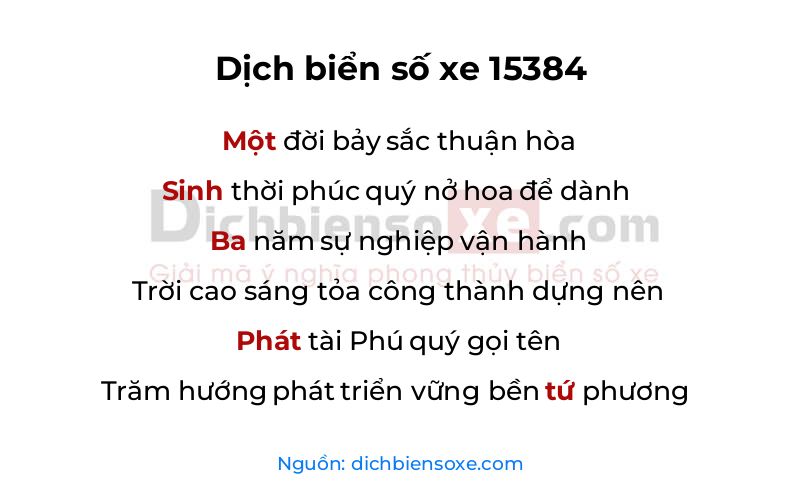 Dịch thơ biển số 15384