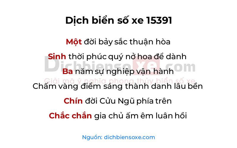 Dịch thơ biển số 15391