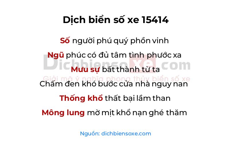 Dịch thơ biển số 15414