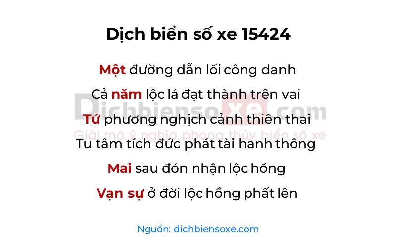 Dịch thơ biển số 15424