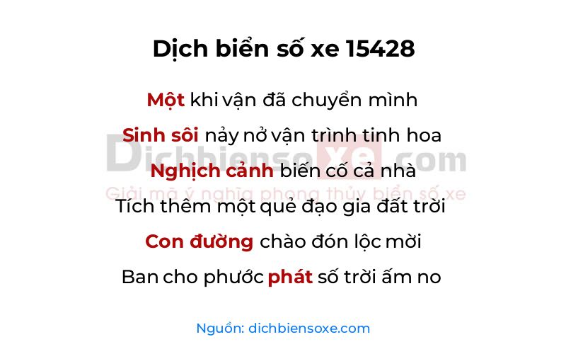 Dịch thơ biển số 15428