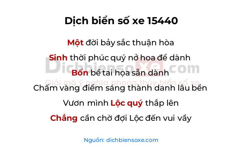 Dịch thơ biển số 15440